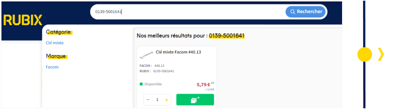 Références ou mots clés dans le moteur de recherche rubix